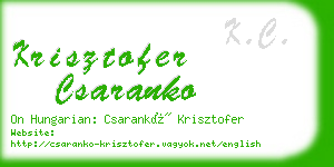 krisztofer csaranko business card